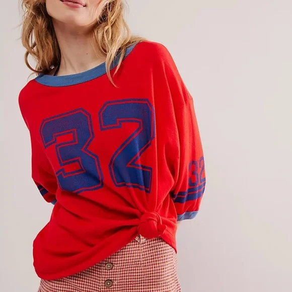 Free People x Ragabond Studio Lost & Found Ringer Tee - Picture 1 of 4